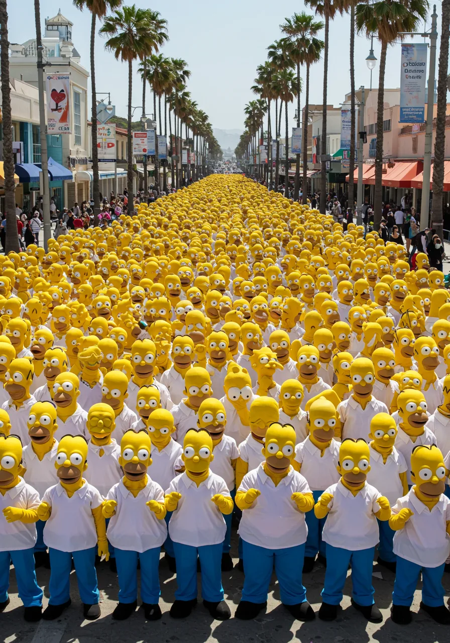 100 Homer Simpsons in LA